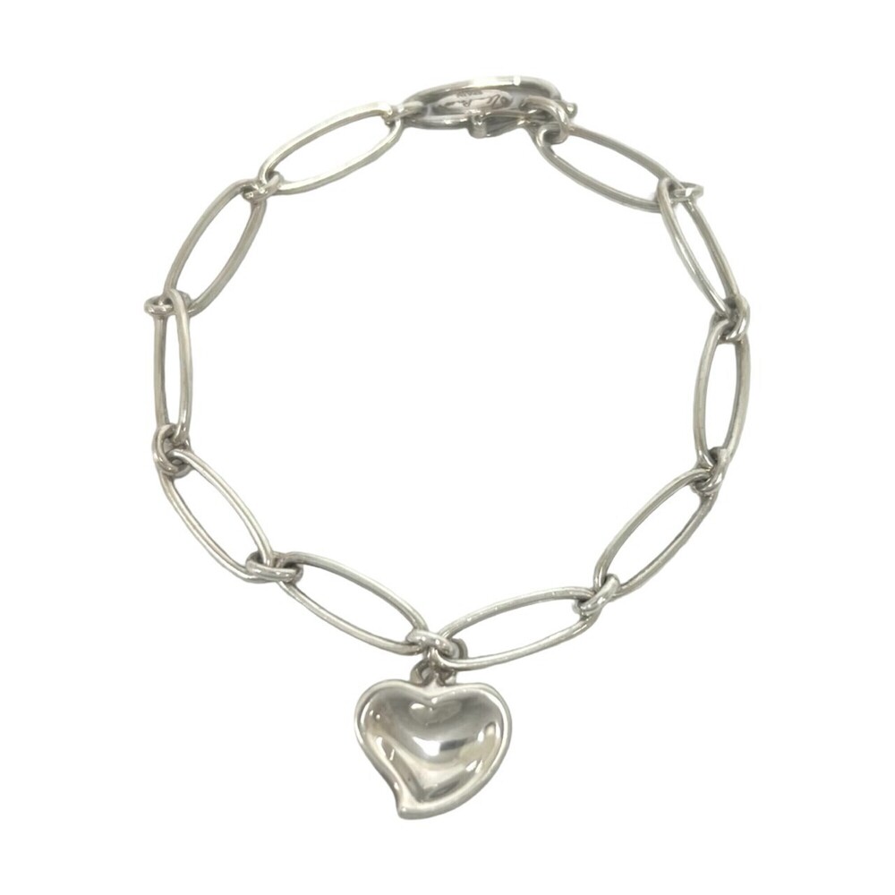 TIFFANY & CO. Vintage Silver Heart Charm Bracelet